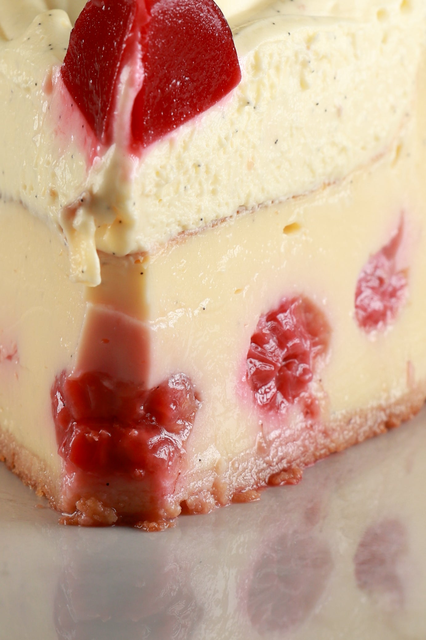Flan framboise et fruit de la passion 1/6