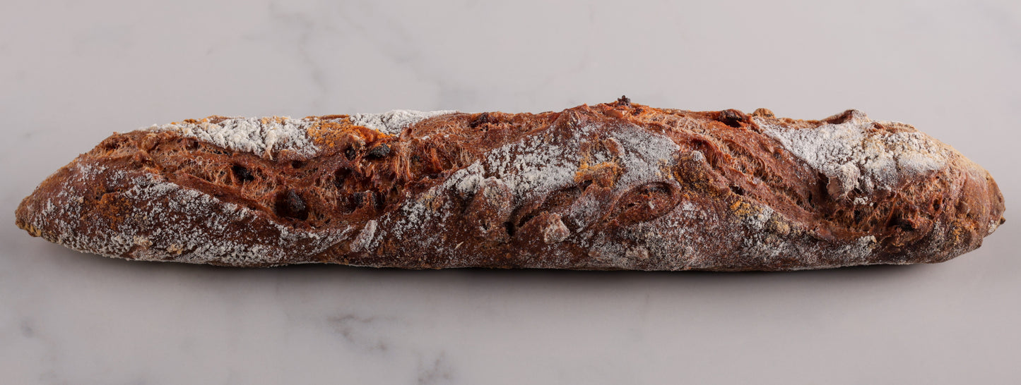 Baguette au vin rouge et au chorizo